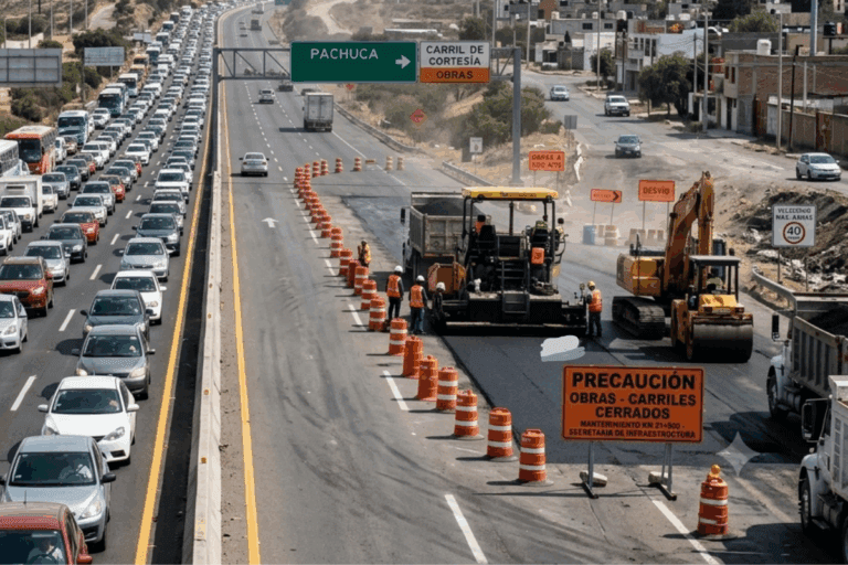 Imagen: ¿Cómo está la México-Pachuca? Hay tráfico en ambos sentidos por trabajos de mantenimiento